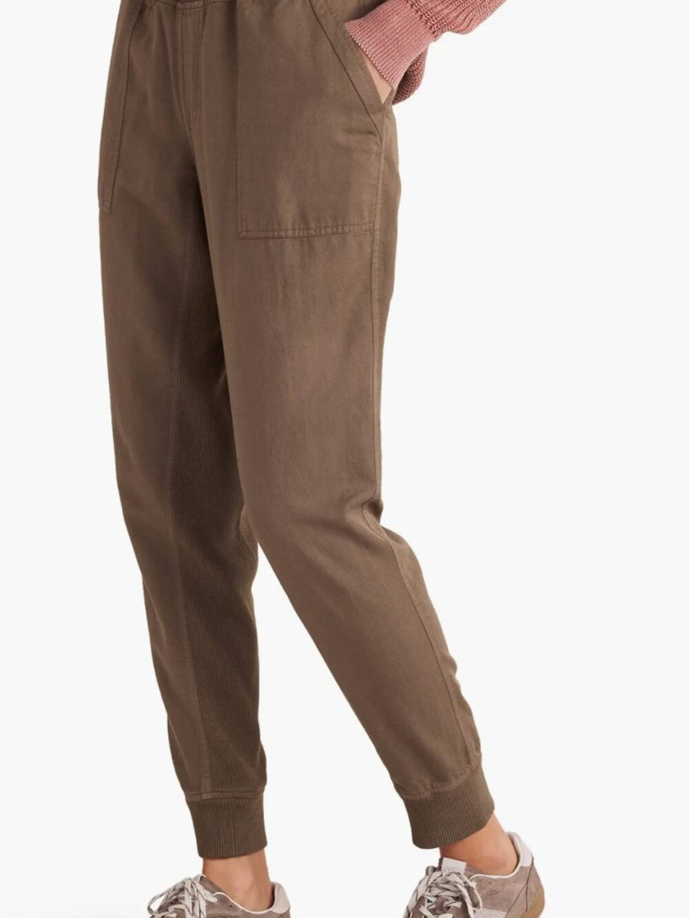 Haven Well Within Effortless Twill Joggers Slate Brown Size Medium - NWT